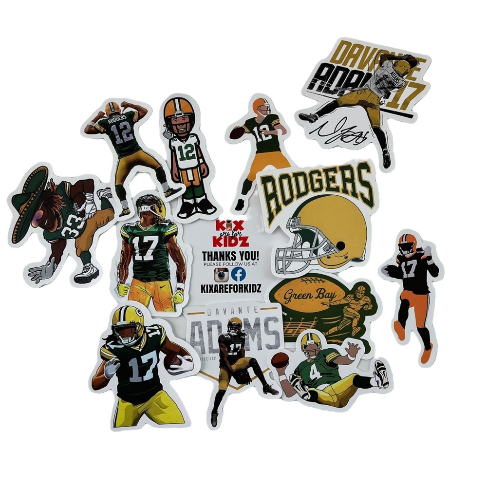 Green Bay Packers Devante Adams , Aaron Rodgers , Brett Favre Stickers